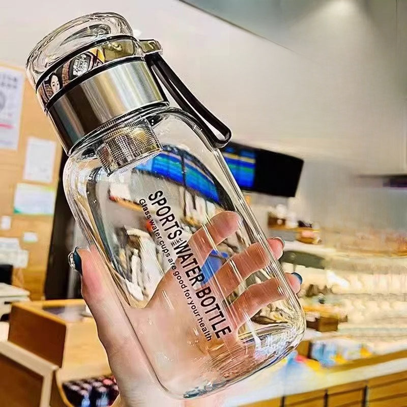 Heat-Resistant Glass Bottle with Infuser