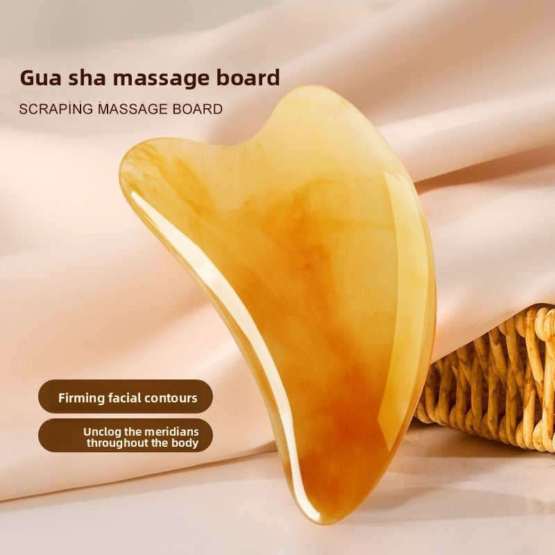 Natural Resin 2-Piece Facial Drainage Set (Gua Sha + Acupressure Stick)