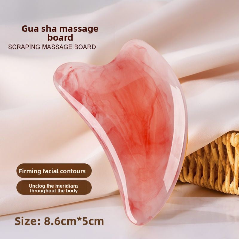 Natural Resin 2-Piece Facial Drainage Set (Gua Sha + Acupressure Stick)