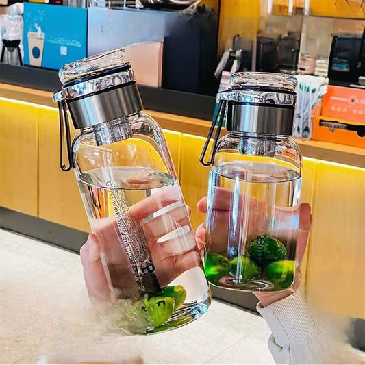 Heat-Resistant Glass Bottle with Infuser