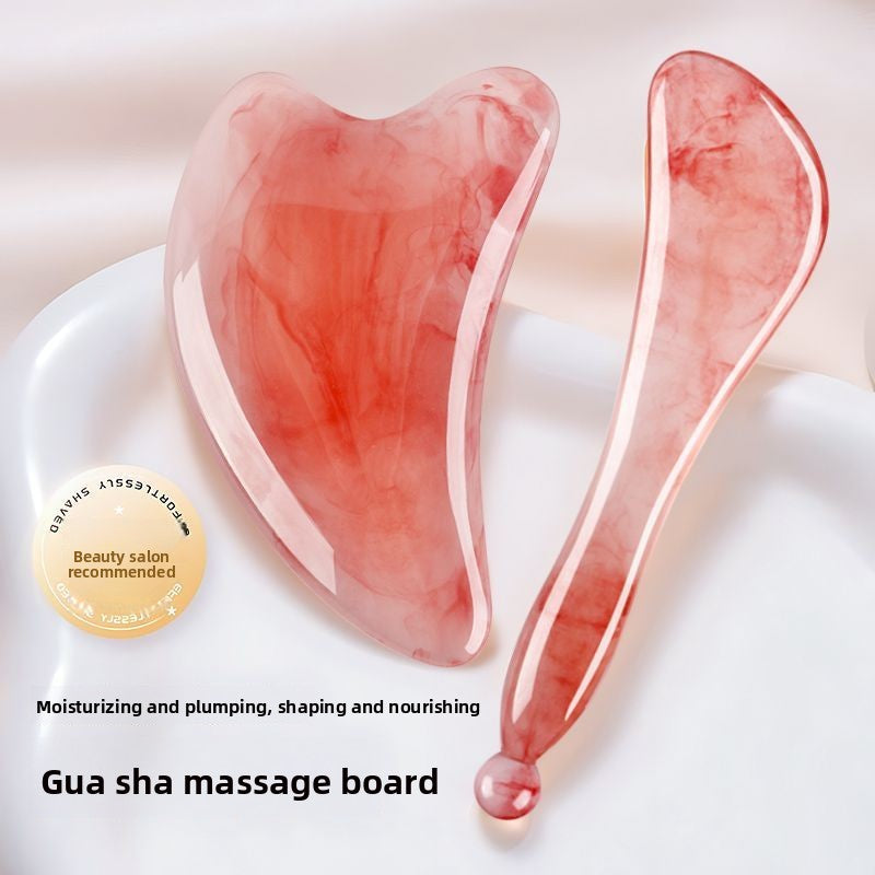 Natural Resin 2-Piece Facial Drainage Set (Gua Sha + Acupressure Stick)